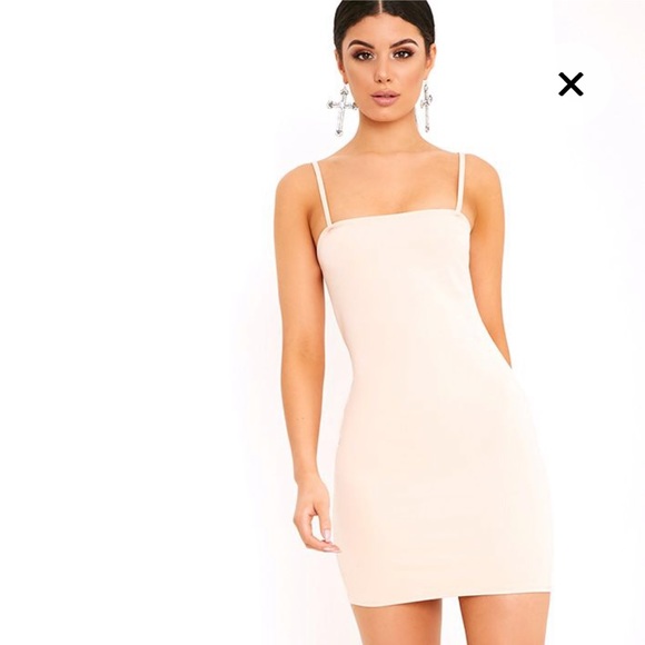 bodycon straight neck dress